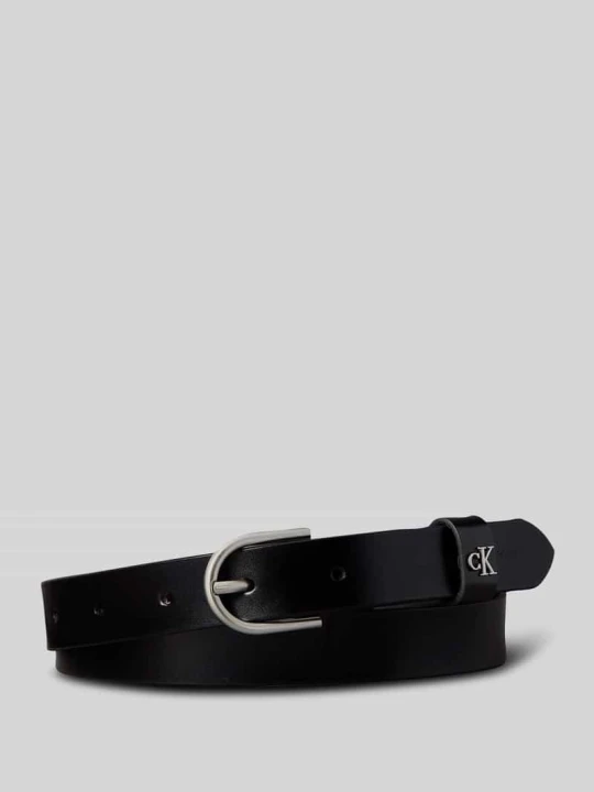 Zdjęcie produktu Pasek z naturalnej skóry z detalem z logo Calvin Klein Czarny
