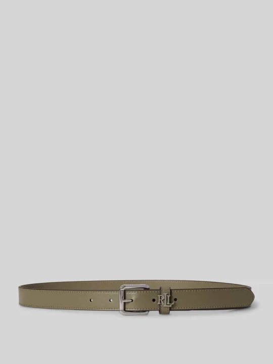 Zdjęcie produktu Pasek z naturalnej skóry z detalem z logo Lauren Ralph Lauren Oliwkowy