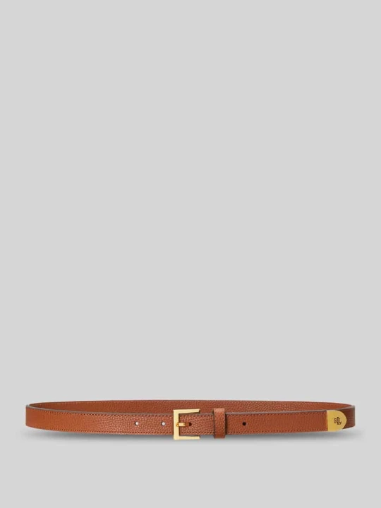 Zdjęcie produktu Pasek z naturalnej skóry z detalem z logo Lauren Ralph Lauren Koniakowy
