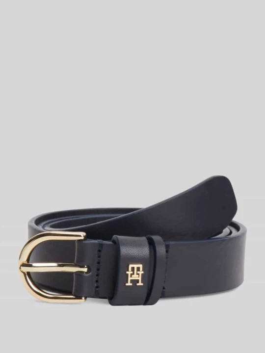 Zdjęcie produktu Pasek z naturalnej skóry z detalem z logo Tommy Hilfiger Ciemnoniebieski