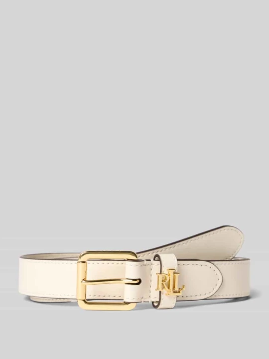 Zdjęcie produktu Pasek ze skóry bydlęcej z aplikacją z metką Lauren Ralph Lauren Biały