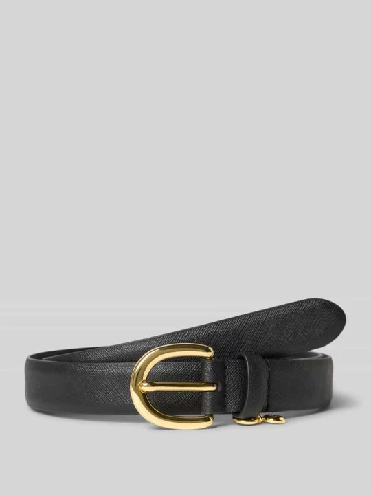 Zdjęcie produktu Pasek ze skóry bydlęcej z zawieszką Lauren Ralph Lauren Czarny