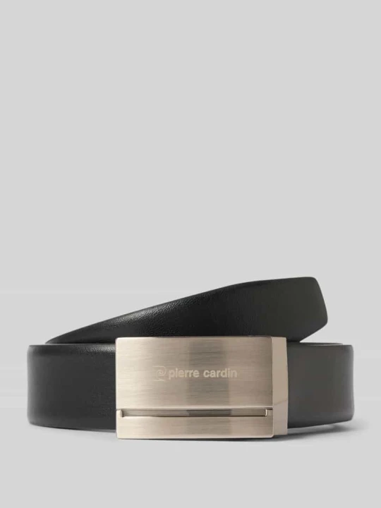 Zdjęcie produktu Pasek skórzany z metalicznym zapięciem zaciskowym model ‘KOPPEL Pierre Cardin Czarny
