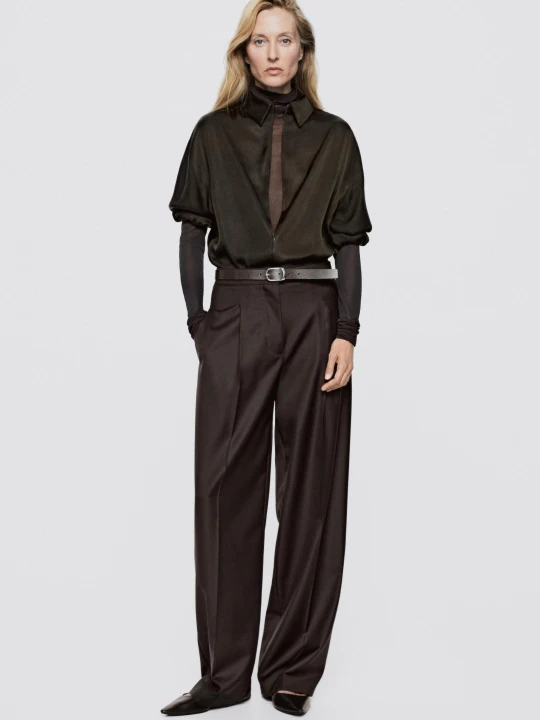 Zdjęcie produktu Pasek Ze Skóry Nappa – Edycja Limitowana - Brązowy - Massimo Dutti - Female