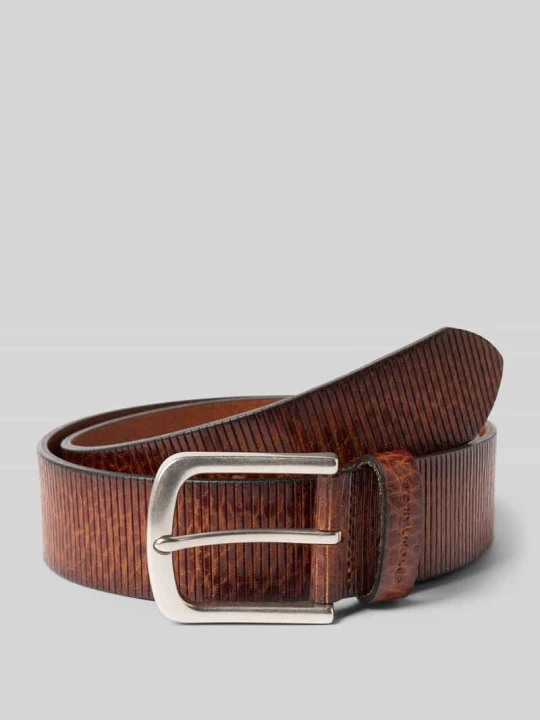 Zdjęcie produktu Pasek ze skóry naturalnej model ‘ROY’ Tom Tailor Koniakowy