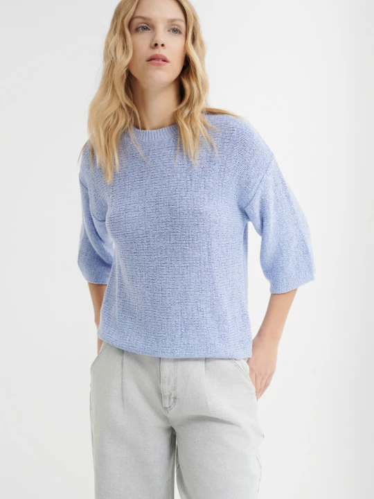 Zdjęcie produktu Pastelowy sweter oversize Greenpoint niebieski