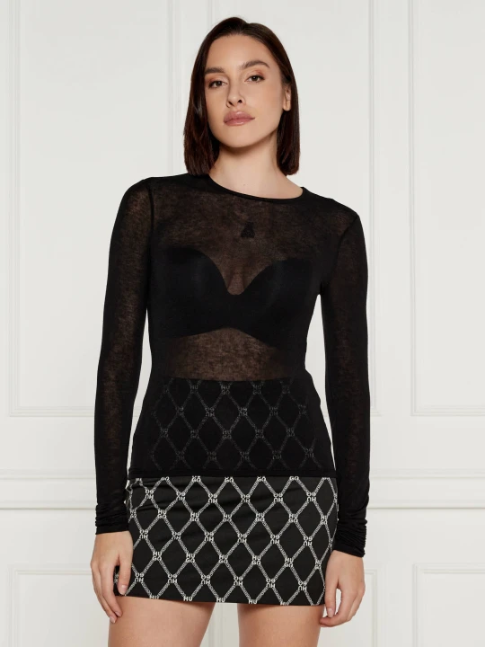 Zdjęcie produktu Patrizia Pepe Bluzka | Slim Fit | z dodatkiem kaszmiru czarny