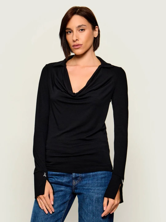 Zdjęcie produktu Patrizia Pepe Bluzka | Slim Fit | z dodatkiem wełny czarny