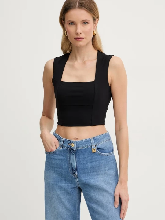Zdjęcie produktu Patrizia Pepe crop top damski czarny