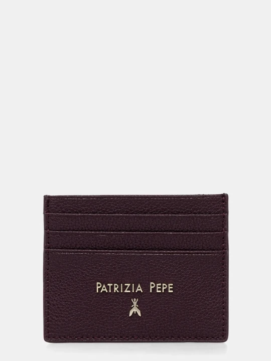 Zdjęcie produktu Patrizia Pepe etui na karty skórzane fioletowy