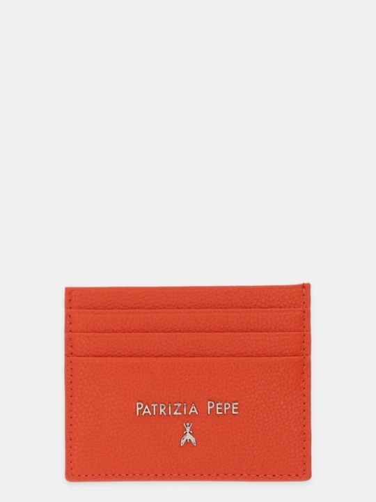 Zdjęcie produktu Patrizia Pepe etui na karty skórzane pomarańczowy
