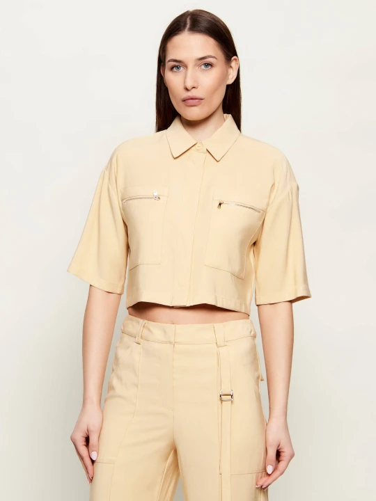 Zdjęcie produktu Patrizia Pepe Koszula | Cropped Fit beżowy