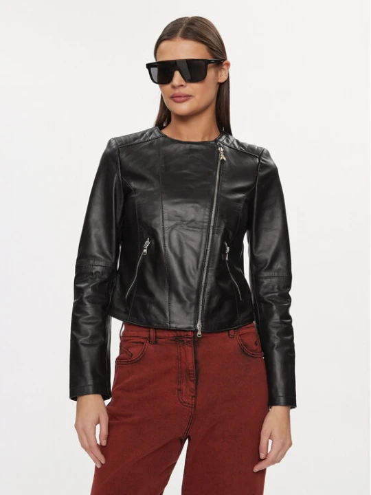 Zdjęcie produktu Patrizia Pepe Kurtka skórzana CO0361 / L1HZ-K103 Czarny Regular Fit
