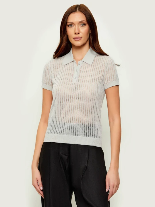 Zdjęcie produktu Patrizia Pepe Lniane polo | Slim Fit szary