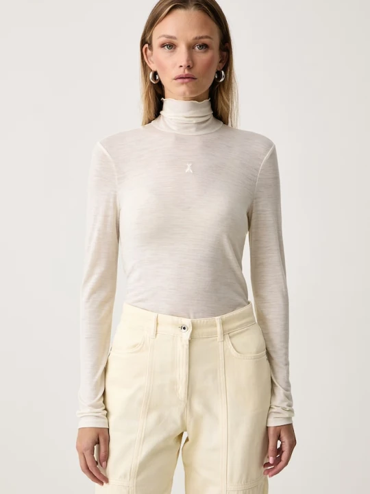 Zdjęcie produktu Patrizia Pepe longsleeve damski wełniany beżowy