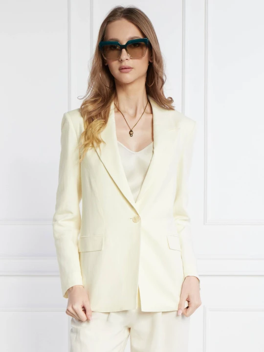 Zdjęcie produktu Patrizia Pepe Marynarka Essential | Regular Fit | z dodatkiem lnu ecru