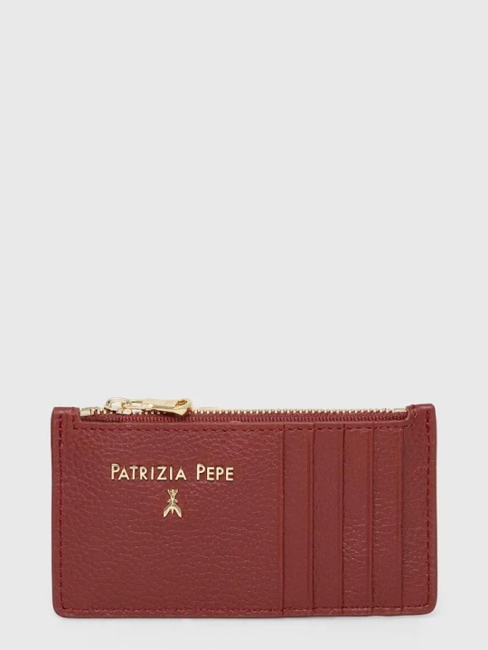 Zdjęcie produktu Patrizia Pepe portfel damski skórzany bordowy