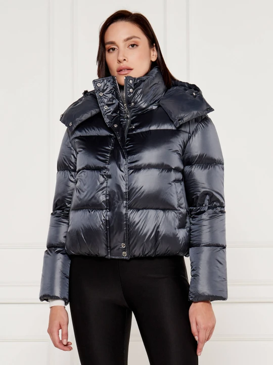Zdjęcie produktu Patrizia Pepe Puchowa kurtka | Cropped Fit granatowy