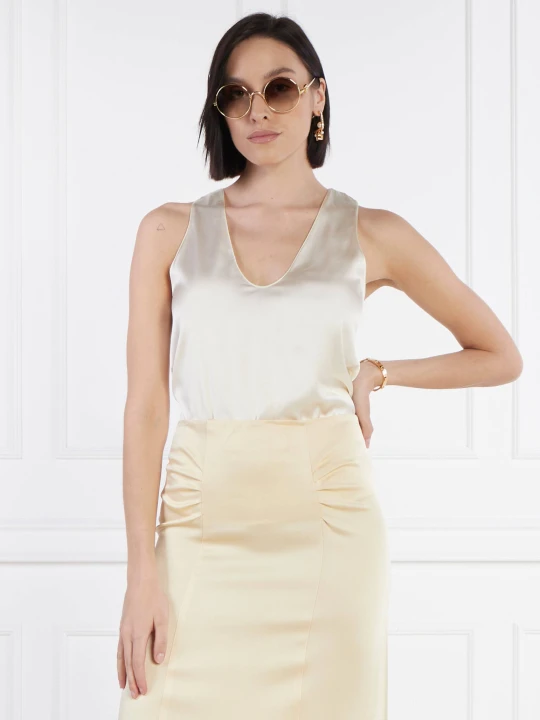 Zdjęcie produktu Patrizia Pepe Satynowy top | Regular Fit beżowy