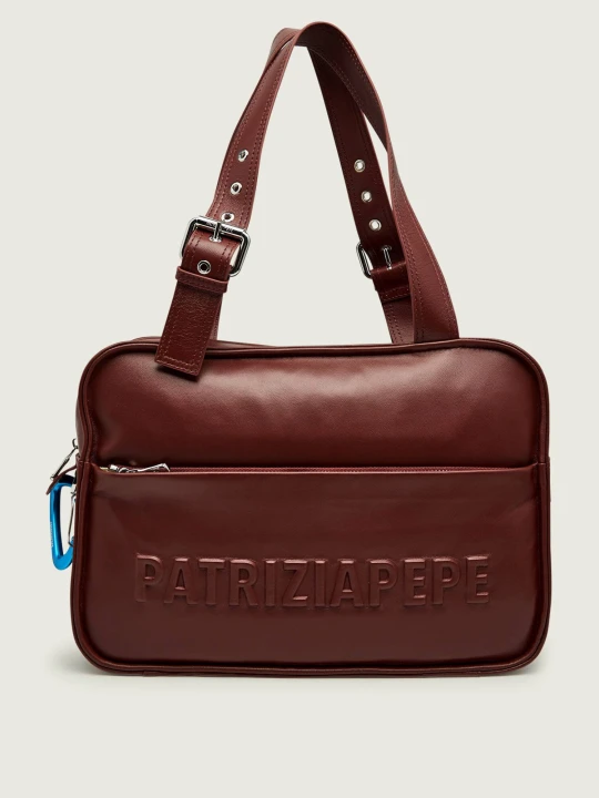 Zdjęcie produktu Patrizia Pepe Skórzana shopperka (IM)PERFECTION bordowy