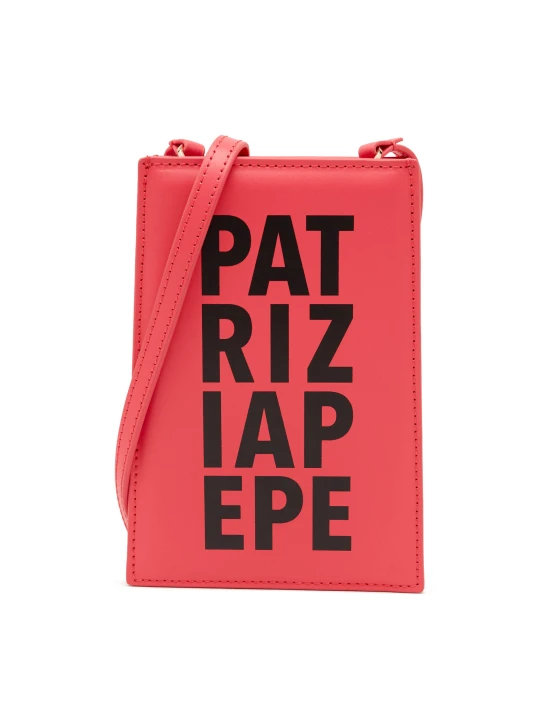 Zdjęcie produktu Patrizia Pepe Skórzana torebka na telefon koralowy