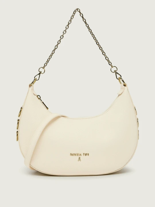 Zdjęcie produktu Patrizia Pepe Skórzane hobo ecru