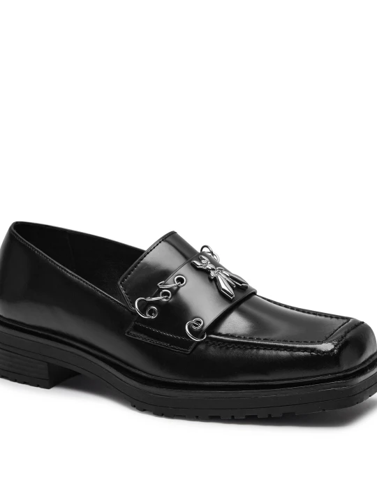 Zdjęcie produktu Patrizia Pepe Skórzane loafersy czarny
