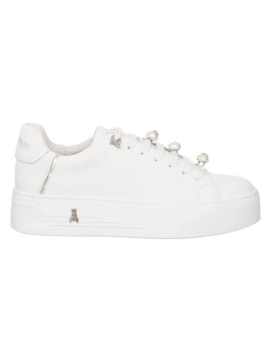 Zdjęcie produktu Patrizia Pepe Skórzane sneakersy w kolorze białym rozmiar: 40