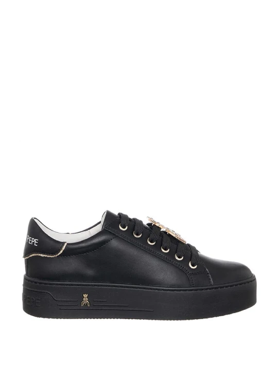 Zdjęcie produktu Patrizia Pepe Skórzane sneakersy w kolorze czarnym rozmiar: 37