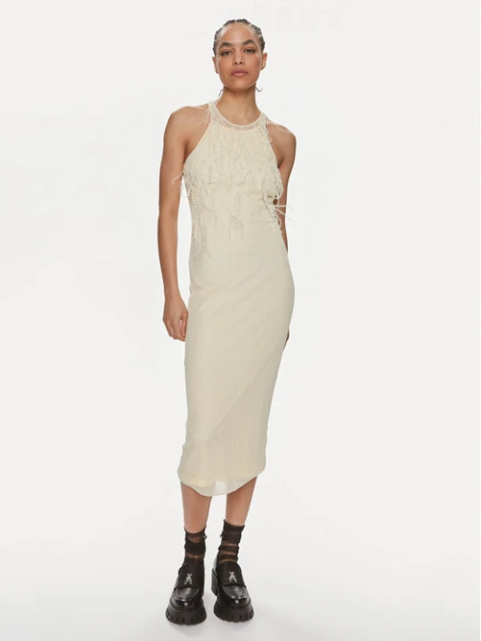 Zdjęcie produktu Patrizia Pepe Sukienka koktajlowa 2A2735 / K186-W362 Écru Slim Fit Kremowy