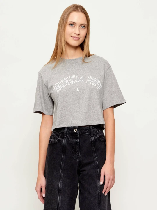 Zdjęcie produktu Patrizia Pepe T-shirt | Cropped Fit szary