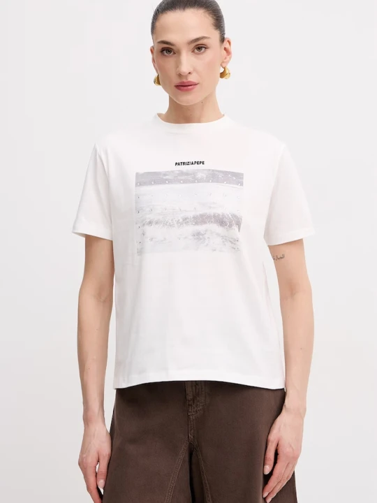 Zdjęcie produktu Patrizia Pepe t-shirt damski bawełniany biały