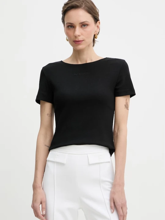 Zdjęcie produktu Patrizia Pepe t-shirt damski bawełniany z elastanem czarny