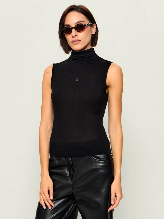 Zdjęcie produktu Patrizia Pepe Top | Slim Fit | z dodatkiem jedwabiu i kaszmiru czarny