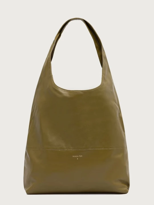 Zdjęcie produktu Patrizia Pepe torebka hobo damska skórzana zielony