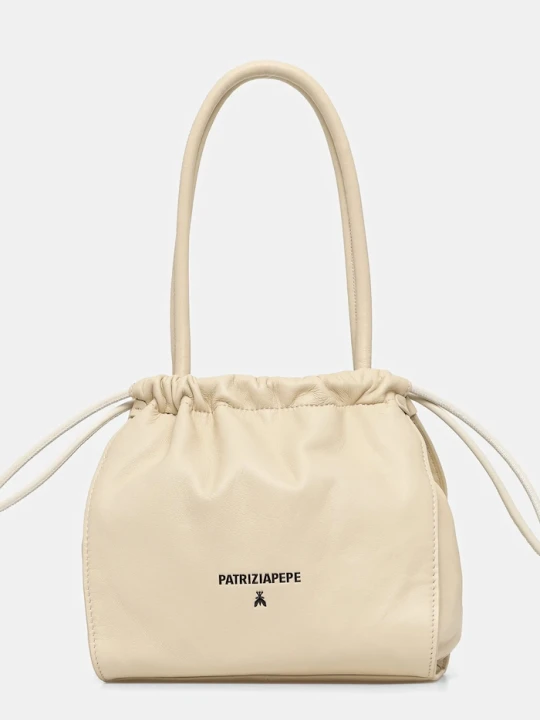 Zdjęcie produktu Patrizia Pepe torebka skórzana beżowy