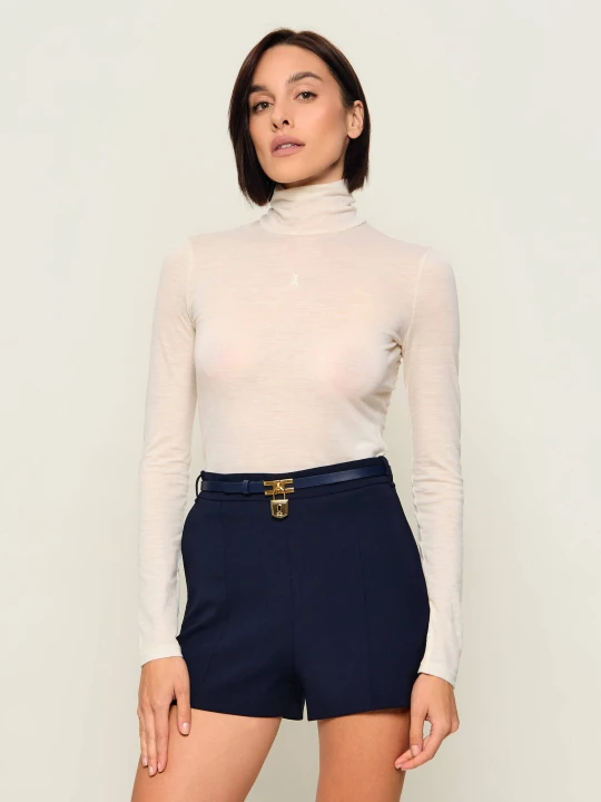 Zdjęcie produktu Patrizia Pepe Wełniany półgolf | Slim Fit kremowy