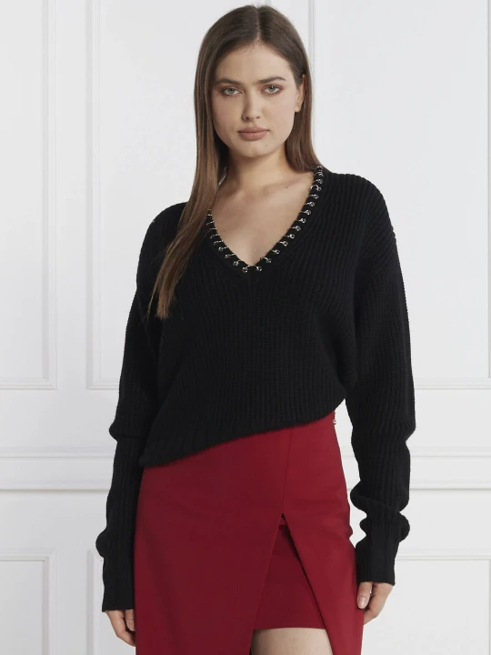 Zdjęcie produktu Patrizia Pepe Wełniany sweter | Loose fit czarny