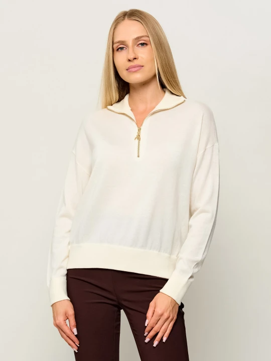 Zdjęcie produktu Patrizia Pepe Wełniany sweter | Regular Fit kremowy