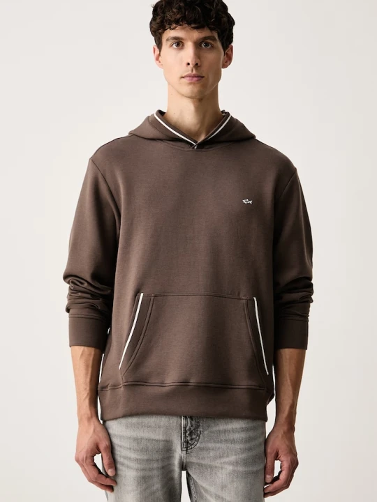 Zdjęcie produktu Paul&Shark bluza z kapturem męska z modalem brązowy