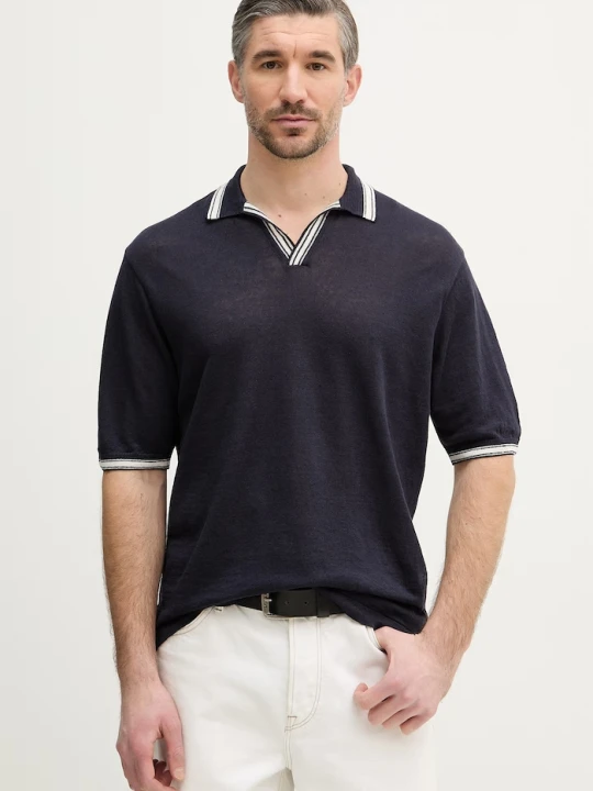 Zdjęcie produktu Paul&Shark polo lniane granatowy