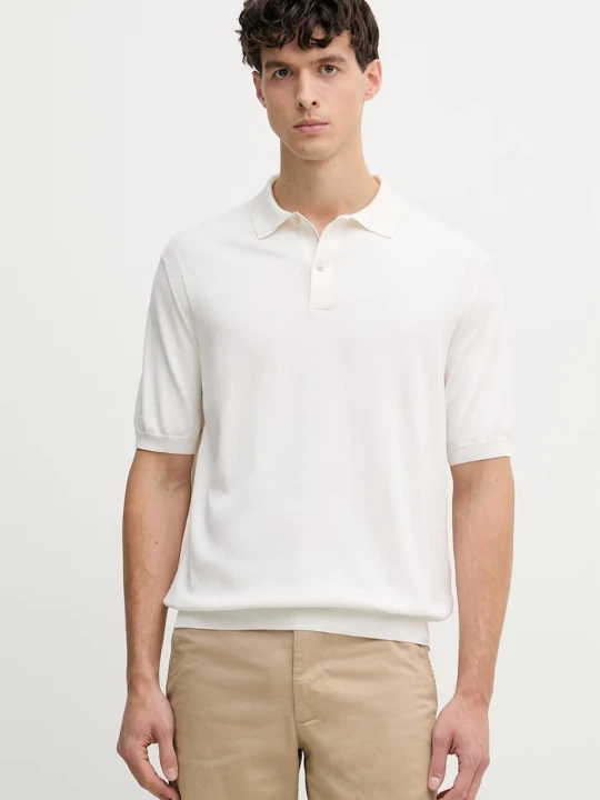 Zdjęcie produktu Paul&Shark polo męskie z jedwabiem beżowy