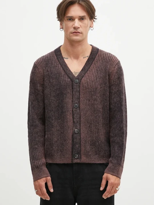 Zdjęcie produktu Paul Smith kardigan z domieszką wełny brązowy