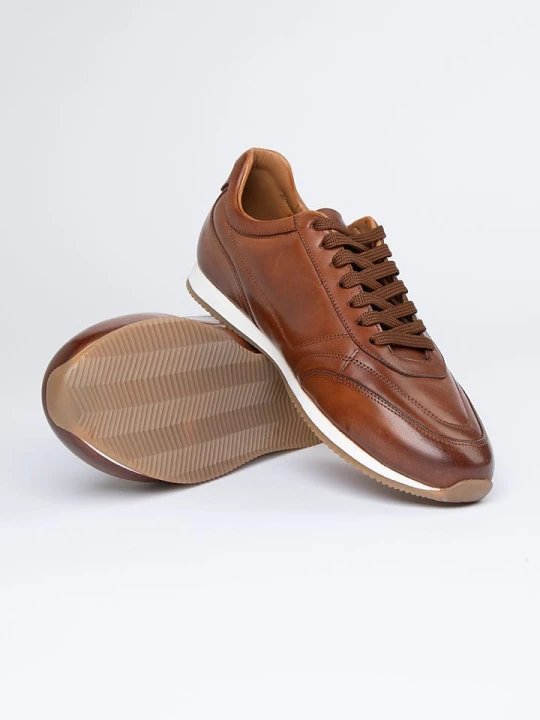 Zdjęcie produktu PAUL VESTERBRO Skórzane sneakersy w kolorze jasnobrązowym rozmiar: 44