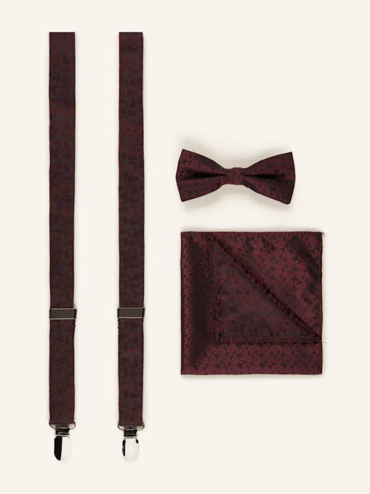 Zdjęcie produktu Paul Zestaw: Szelki, Mucha I Poszetka rot 5060 BORDEAUX PAISLEY