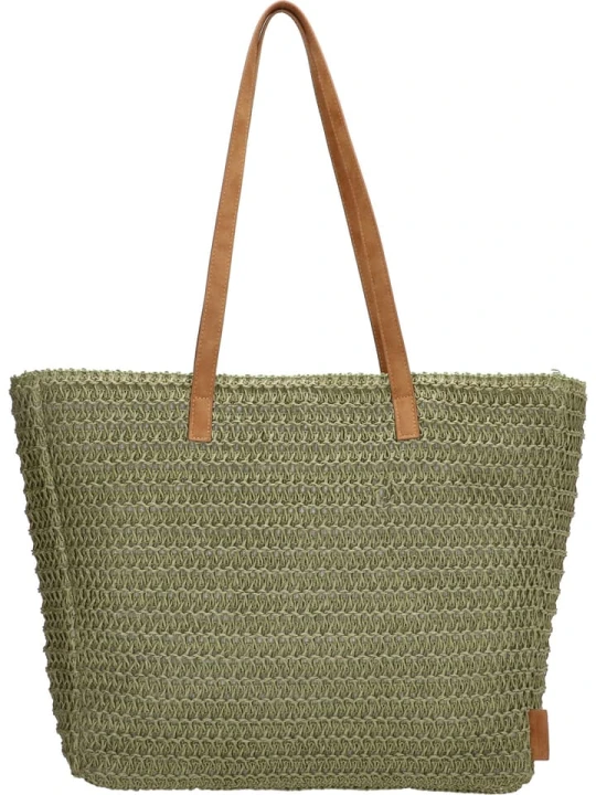 Zdjęcie produktu PE FLORENCE Torba plażowa w kolorze oliwkowym - 36 x 45 x 12 cm rozmiar: onesize