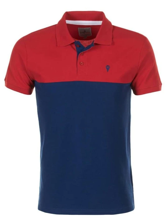 Zdjęcie produktu Peak Mountain Koszulka polo "Caloste" w kolorze granatowo-czerwonym rozmiar: L