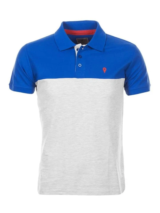 Zdjęcie produktu Peak Mountain Koszulka polo "Caloste" w kolorze niebiesko-białym rozmiar: L