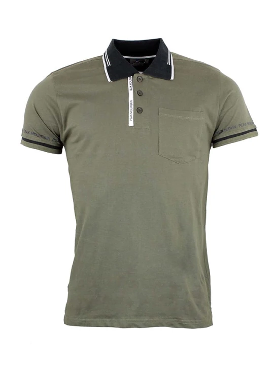 Zdjęcie produktu Peak Mountain Koszulka polo w kolorze oliwkowym rozmiar: M
