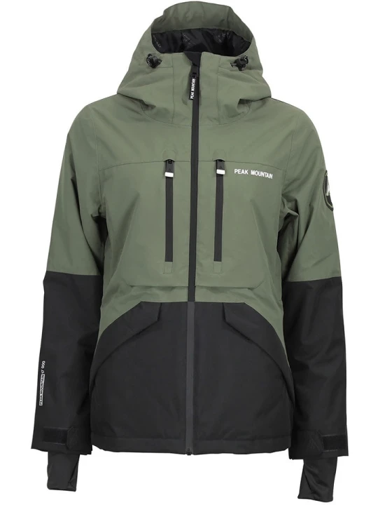 Zdjęcie produktu Peak Mountain Kurtka narciarska "Acesna" w kolorze czarno-oliwkowym rozmiar: XXL